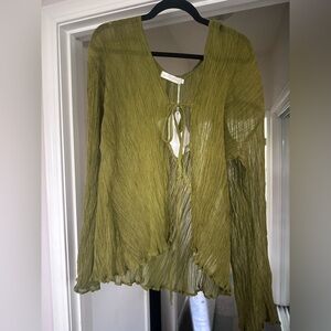 NWT Savannah Morrow Amalfi Blouse, Fern